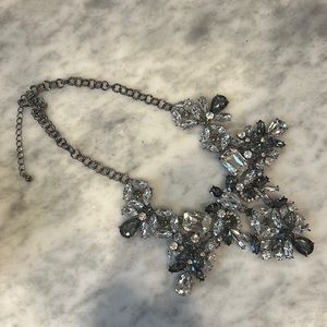Dark gray and Crystal necklace